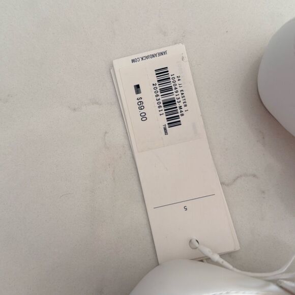 Janie and Jack Flower Ballet Flat in White Size 5 - Picture 4 of 7